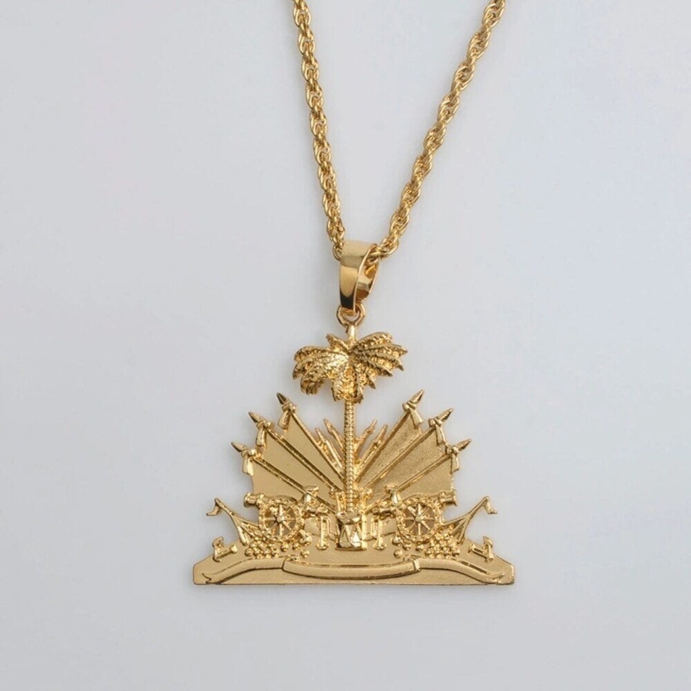 Haiti necklace , haiti men and women necklace ,haiti flag necklace , haitian fla